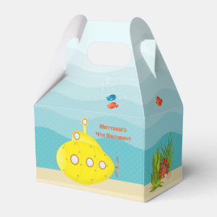 Caja Para Regalos Submarino Amarillo Mar Profundo