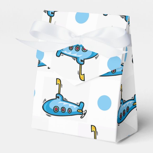 Caja Para Regalos Submarino Personalizado, puntos de Polka azul bebé (Front Side)