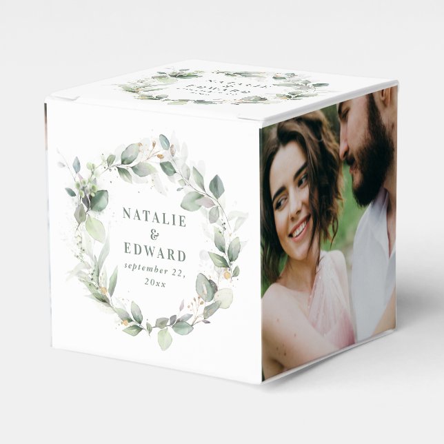 Caja Para Regalos Suburbio acuarela 2 fiesta de boda fotográfica (Costado Anverso)