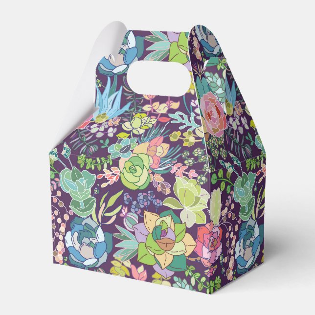 Caja Para Regalos Suculento Cactus Gardening Favor Box (Front Side)