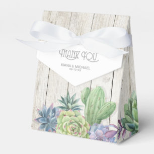 Caja Para Regalos Suculents y Rustic Wood Boda ID515
