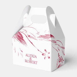 Caja Para Regalos Sucursal con viva magenta y boda de flores blancas