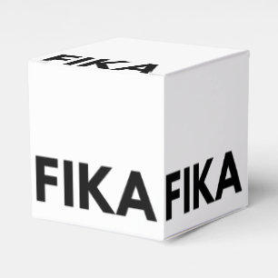 Caja Para Regalos Sueco FIKA Negrita Negra y Blanco