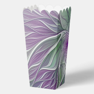 Caja Para Regalos Sueño de flores, abstracto arte fractal verde púrp