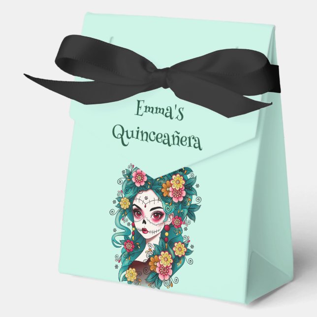 Caja Para Regalos Sugar Skull Dia de Muertos Quinceañera España (Anverso)