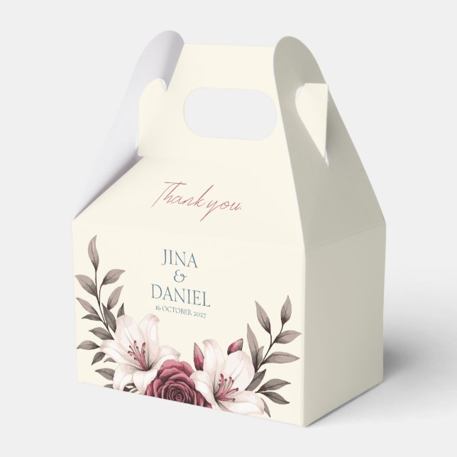 Caja Para Regalos Suite de micro boda floral sofisticada (Front Side)