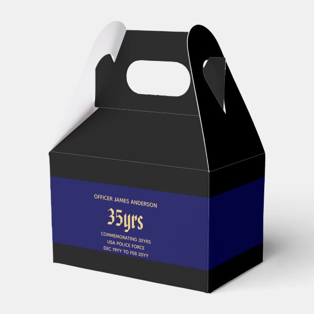 Caja Para Regalos Suministros de Fiesta de Jubilación de la Policía  (Front Side)