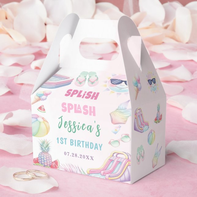Caja Para Regalos Summer Waterslide Girl Birthday Party (Boda)