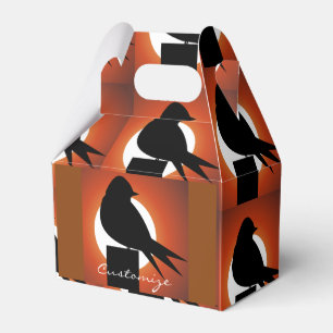 Caja Para Regalos Sun Thunder_Cove de la silueta de pájaro negro