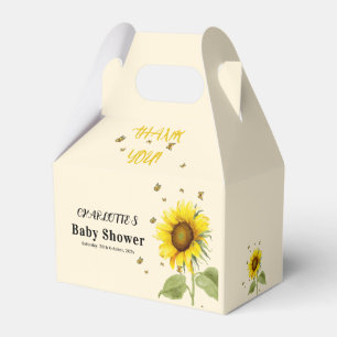 Caja Para Regalos Sunflower acuarela con Baby Shower de mariposas