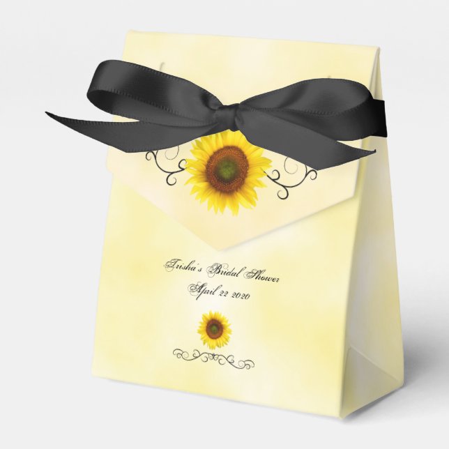 Caja Para Regalos Sunflower Bridal Shower Favor Box (Front Side)