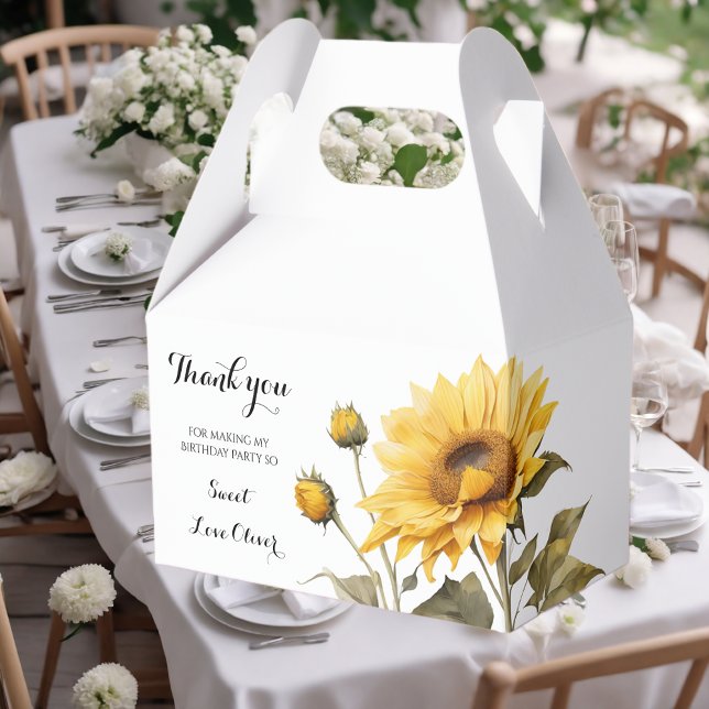 Caja Para Regalos Sunflower Elegant Boho Floral Baby Shower (Subido por el creador)