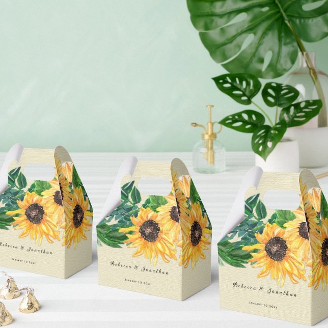 Caja Para Regalos Sunflower Sunshine Wedding Favor Box (Subido por el creador)