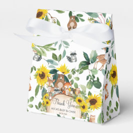 Caja Para Regalos Sunflower Woodland Animals Baby Shower Gracias