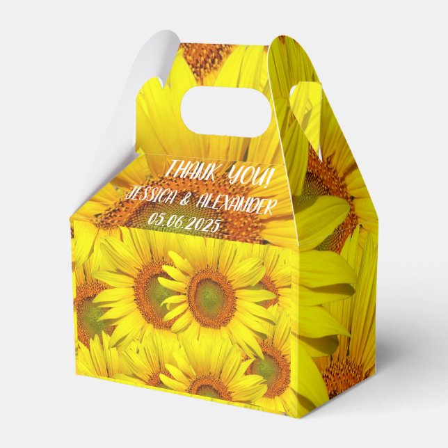 Caja Para Regalos Sunflowers Rustic Country Floral Summer Yellow (Front Side)