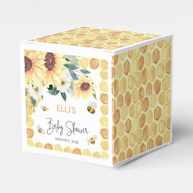 Caja Para Regalos Sunflowers Sweet As Can Bee Baby Shower (Costado Anverso)
