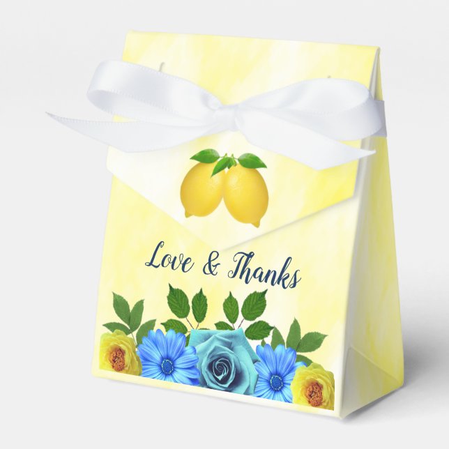 Caja Para Regalos Sunny Lemon Floral Boda (Front Side)