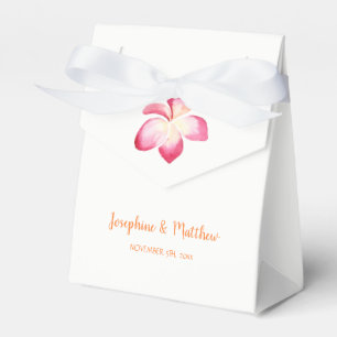 Caja Para Regalos Sunset Plumeria Boda de color de agua rosada