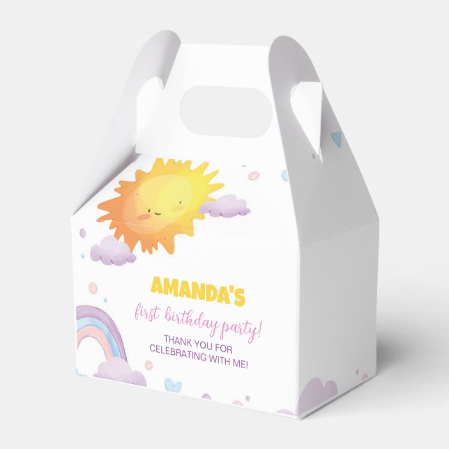 Caja Para Regalos Sunshine Rainbow Favor Box Fiesta de cumpleaños (Front Side)