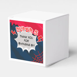 Caja Para Regalos Super 5 Rojo Negro Web Cómic 5º Cumpleaños