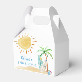 Caja Para Regalos Surfboard Sunshine Beach Palm Tree Baby Shower