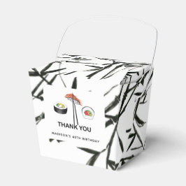 Caja Para Regalos Sushi personalizado Cumpleaños blanco negro simple