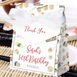 Caja Para Regalos Sushi y Sashimi de Acuarela Cumpleaños para Cualqu