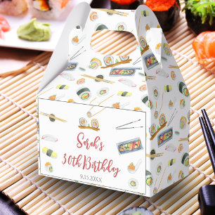 Caja Para Regalos Sushi y Sashimi de Acuarela Cumpleaños para Cualqu