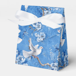 Caja Para Regalos Susurros de palomas, botánico azul,