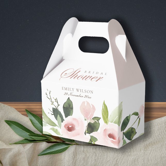 CAJA PARA REGALOS SUTIL ROSADO SUAVE ROSA FLORAL BAÑO NUPCIAL (Subido por el creador)