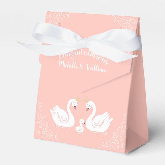 Caja Para Regalos Swan Baby Shower (Front Side)