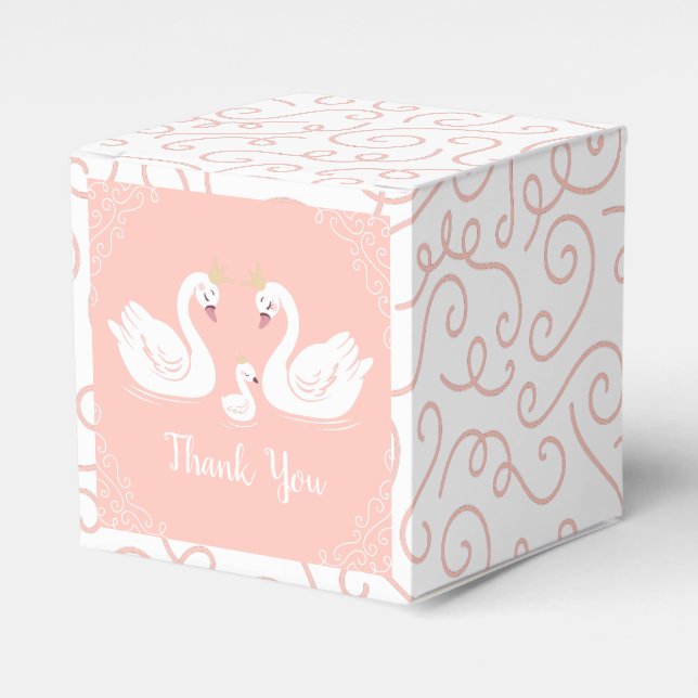Caja Para Regalos Swan Baby Shower (Costado Anverso)