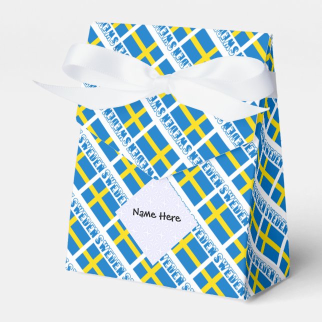 Caja Para Regalos Sweden and Swedish Flag Tiled with Your Name (Front Side)