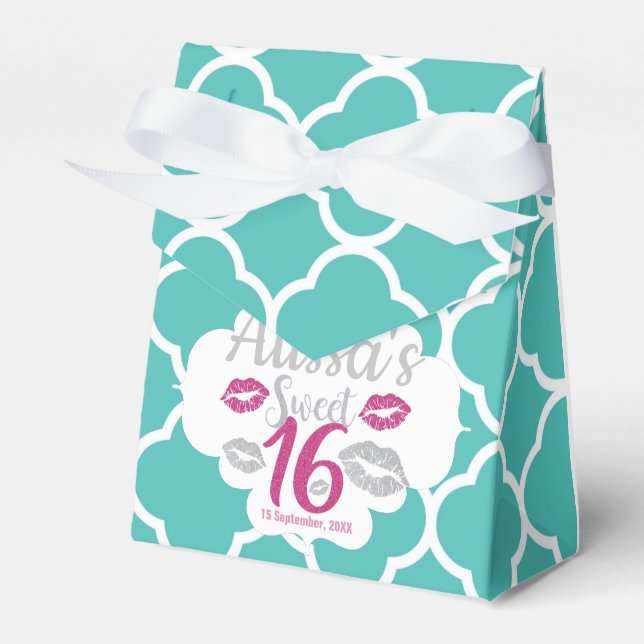 Caja Para Regalos Sweet 16 Birthday Favor Box (Front Side)