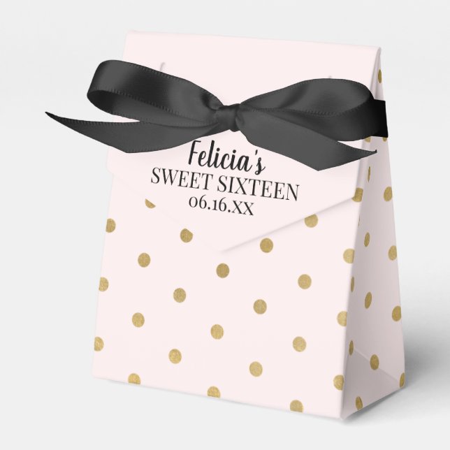 Caja Para Regalos Sweet 16 Birthday Party Favor Box (Front Side)