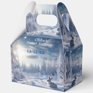 Caja Para Regalos Sweet 16 Winter Wonderland Snow Bunny Forest