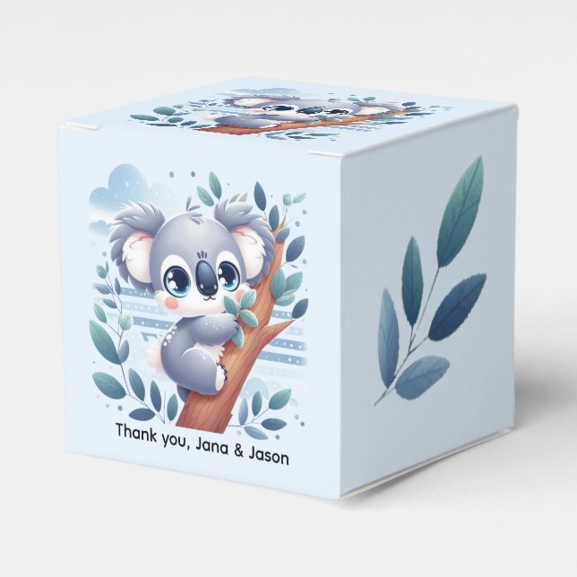 Caja Para Regalos Sweet Baby Koala - Favor Boxes (Costado Anverso)