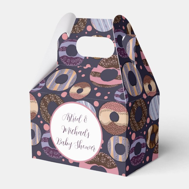 Caja Para Regalos Sweet Donuts Purple Chica Baby Shower (Front Side)