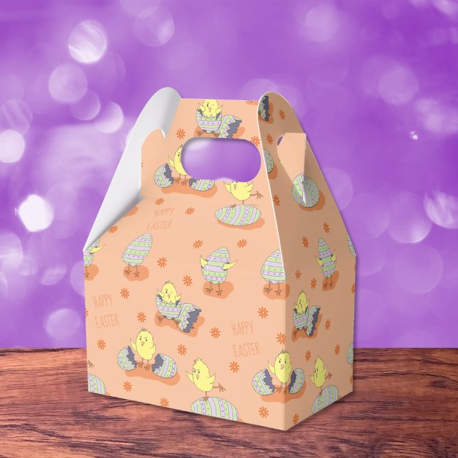 Caja Para Regalos Sweet Easter Chick Naranja Favor Box (Sweet Easter Chick Orange Favor Box .)