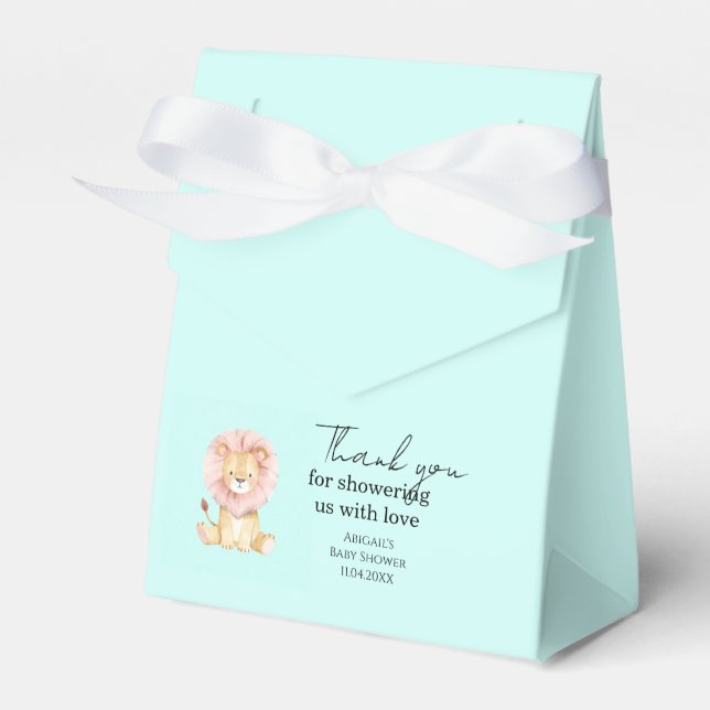 Caja Para Regalos Sweet Lion Baby Shower Favor Box (Front Side)
