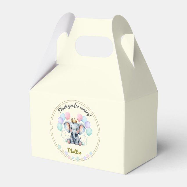 Caja Para Regalos Sweet Pastel Elephant – editable  (Front Side)