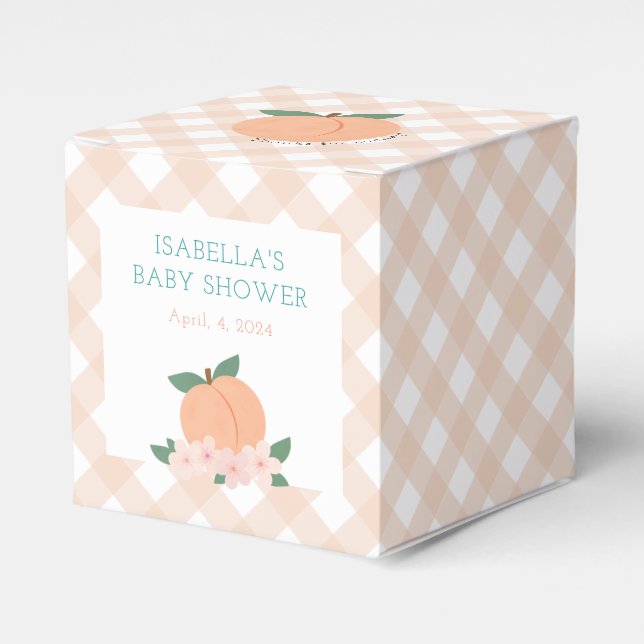 Caja Para Regalos Sweet Peach & Gingham (Costado Anverso)