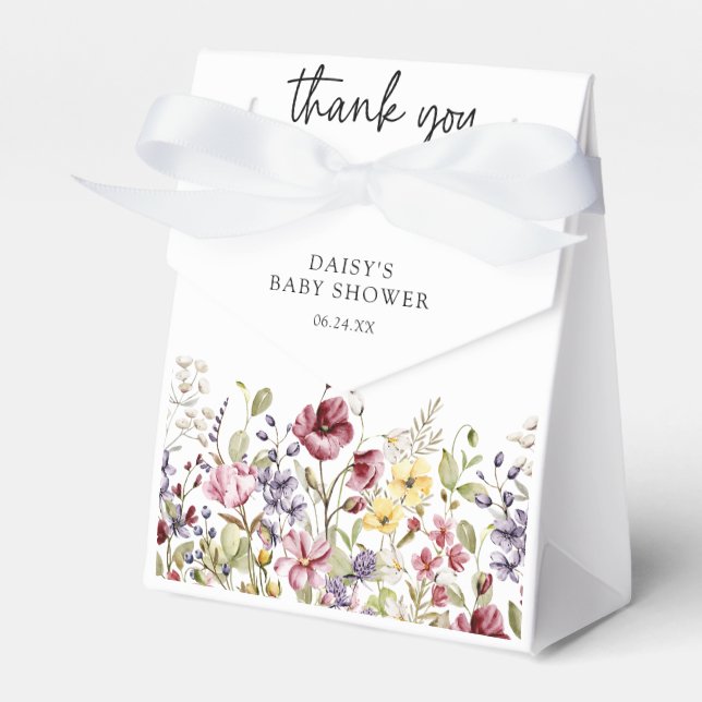 Caja Para Regalos Sweet Wildflower Baby Shower (Front Side)