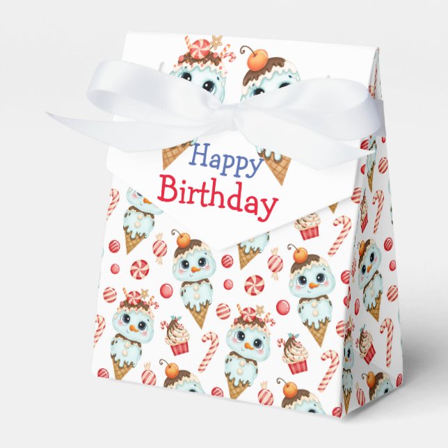 Caja Para Regalos Sweet Winter Birthday Favor Box (Front Side)