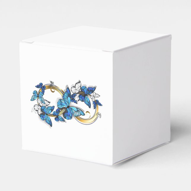 Caja Para Regalos Symbol Infinity of Blue Morpho Butterflies (Costado Anverso)
