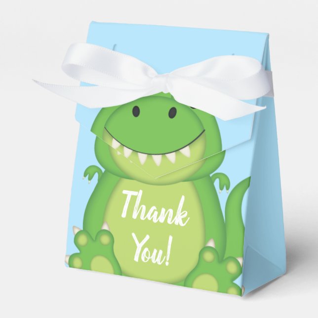 Caja Para Regalos T-Rex Dinosaur Baby Shower Blue (Front Side)
