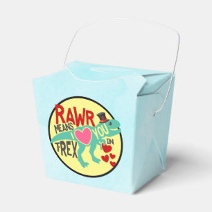 Caja Para Regalos T-Rex en un Top Hat Rawr significa que te amo grac