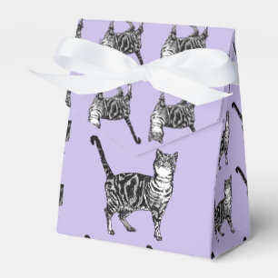 Caja Para Regalos Tabby Cat Art Purple Cats Fiesta de cumpleaños