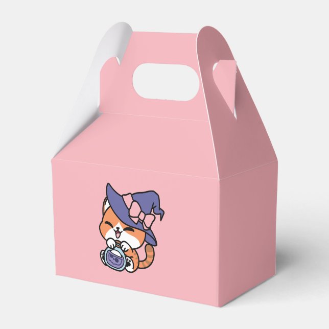 Caja Para Regalos Tabby Witch Brew – Cute Halloween Cat Design (Front Side)
