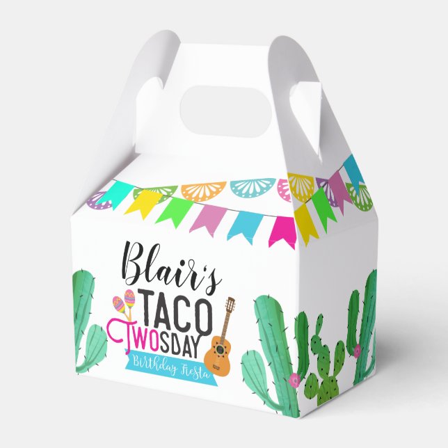 Caja Para Regalos Taco Twosday Favor Box (Front Side)